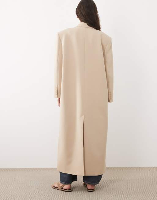 ASOS DESIGN - Lysebrun oversized maxi-blazer i herrestil, 4 af 4