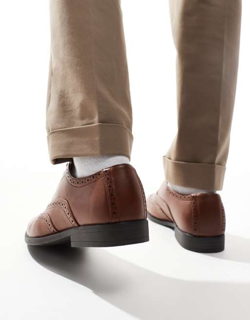 ASOS DESIGN - Lysebrune broguesko med snørebånd, 3 af 4