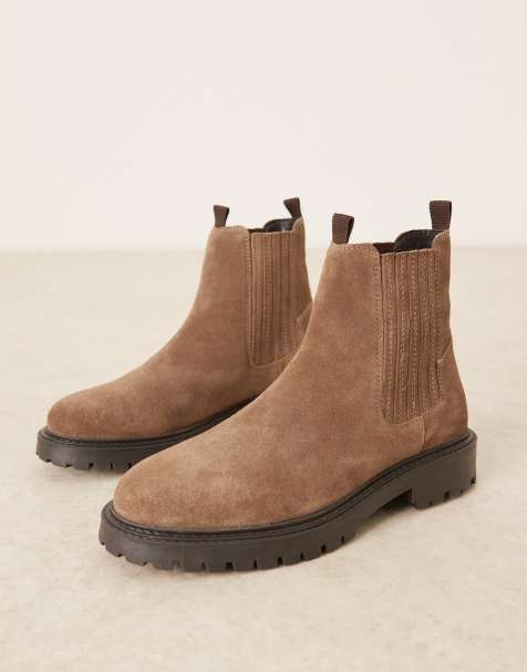 ASOS DESIGN - Lysebrune Chelsea-støvler med skjult indsats i ruskind - view 1