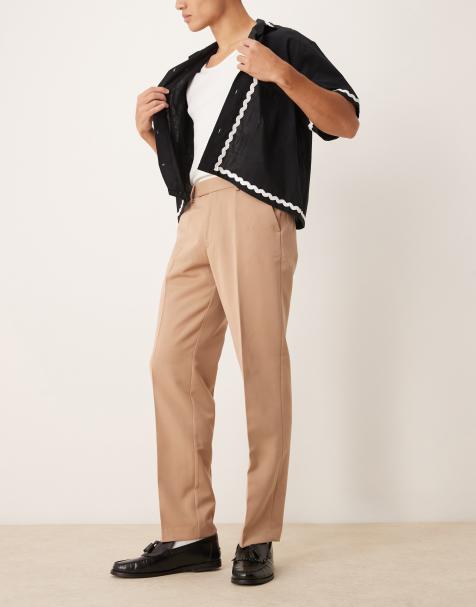 ASOS DESIGN - Lysebrune og elegant bukser med lige ben - view 1