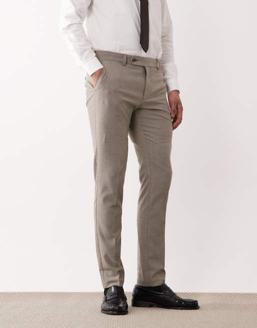 ASOS DESIGN - Lysebrune skinny-habitbukser med mikrotekstur, 2 af 5