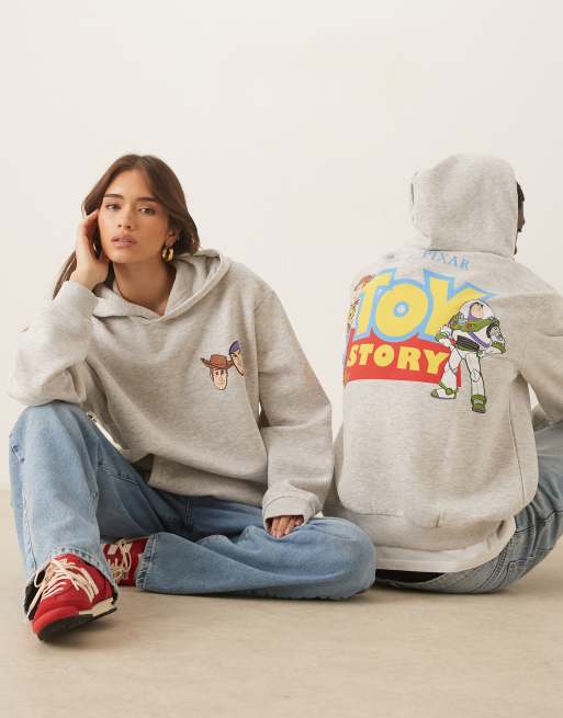 ASOS DESIGN - Lysegrå og oversized hættetrøje med Disney Pixar's Toy Story-print