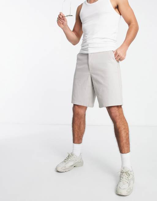ASOS DESIGN - Lysegrå skaterchino-shorts i afslappet pasform