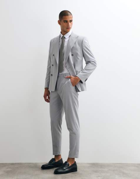 ASOS DESIGN - Lysegråt habitsæt i tapered fit - view 1