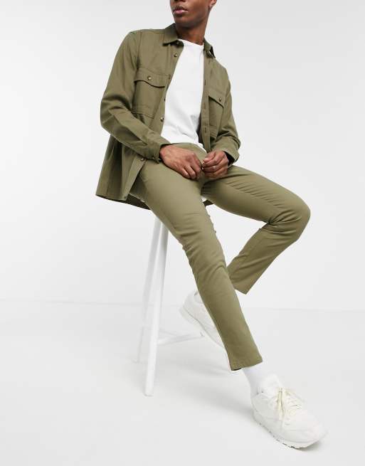 ASOS DESIGN - Lysegrønne skinny chinos med elastisk talje, 4 af 4