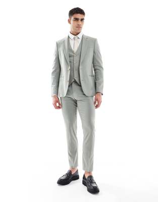 ASOS DESIGN - Lysegrønt skinny-jakkesæt - view 1