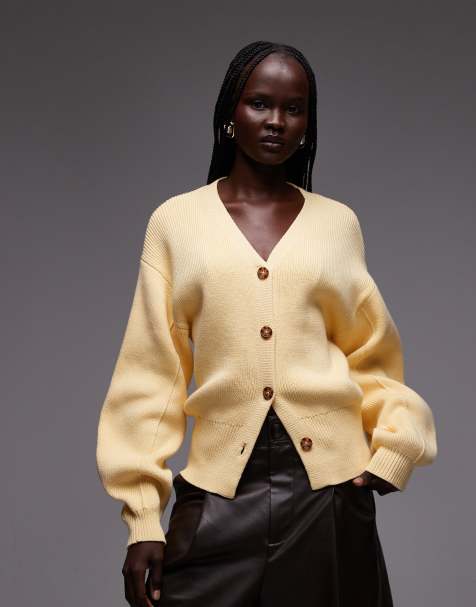 ASOS DESIGN - Lysegul cardigan med struktur og talje - view 1