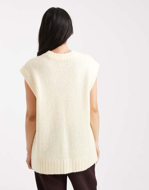 ASOS DESIGN - Lysegul strikket oversized tanktop, 4 af 4