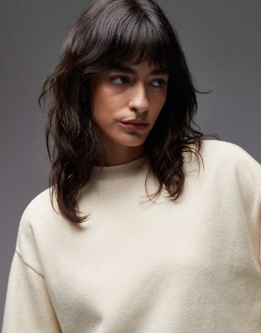 ASOS DESIGN - Lysegul superblød sweatshirt med slids i sømkanten, 2 af 4