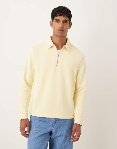 ASOS DESIGN - Lysegul sweatshirt i almindelig pasform med 1/4-lynlås - view 1