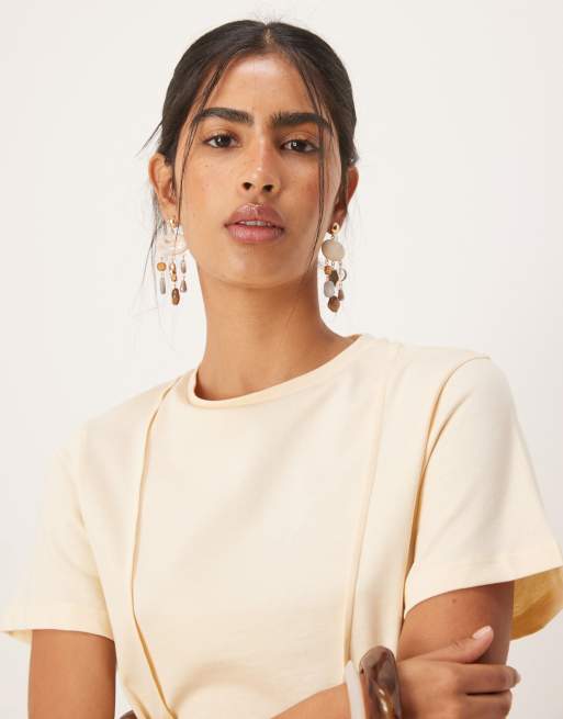ASOS DESIGN - Lysegul T-shirt-minikjole med indsyet talje, 2 af 4