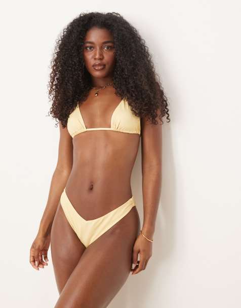 ASOS DESIGN - Lysegule bikinitrusser med V-design - view 1