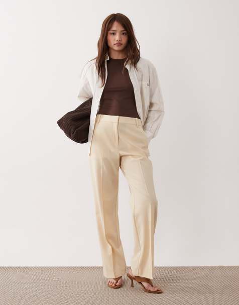 ASOS DESIGN - Lysegule skræddersyede bukser i slim fit med lige ben - view 1