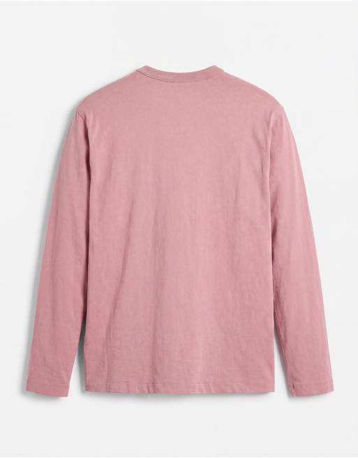 ASOS DESIGN - Lyserød forvasket og afslappet henley-T-shirt med lange ærmer, 7 af 9