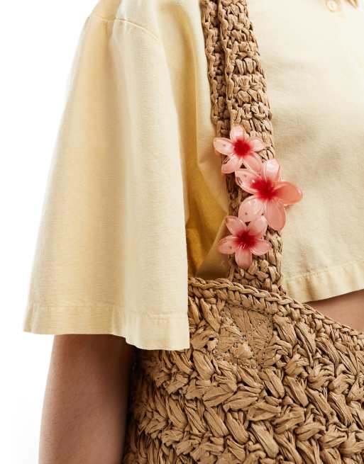ASOS DESIGN - Lyserød hårklemme med blomsterdetaljer med ombre-design, 4 af 4