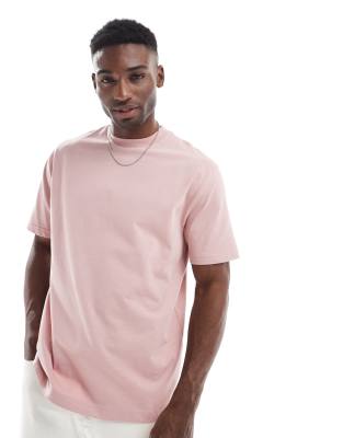 ASOS DESIGN - Lyserød og afslappet T-shirt i kraftigt stof - view 1