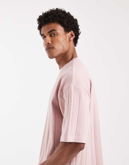 ASOS DESIGN - Lyserød oversized T-shirt med vide ribber og firkantet pasform, 5 af 5