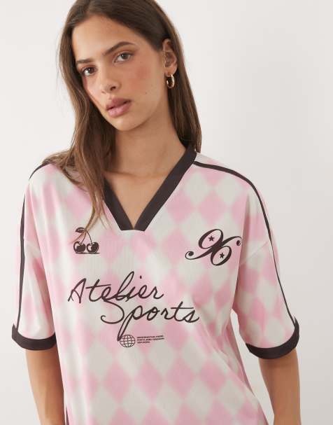 ASOS DESIGN - Lyserød oversized top med korte ærmer og grafik - view 1