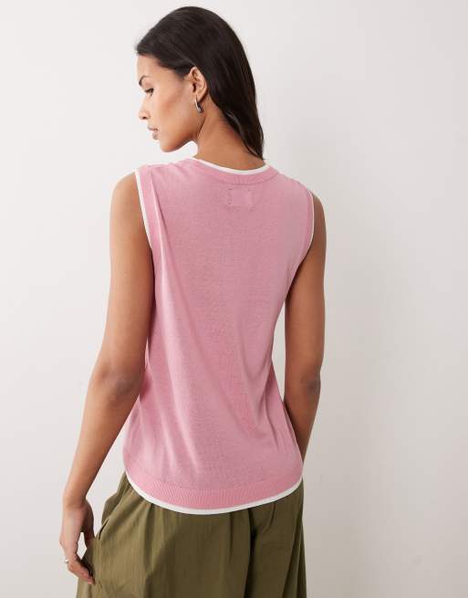 ASOS DESIGN - Lyserød top i to lag, 3 af 4