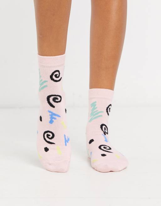 ASOS DESIGN - Lyserøde 80'er ankelsokker