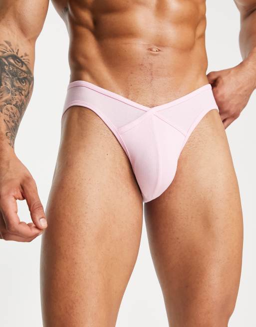 ASOS DESIGN - Lyserøde briefs med krydsende detaljer