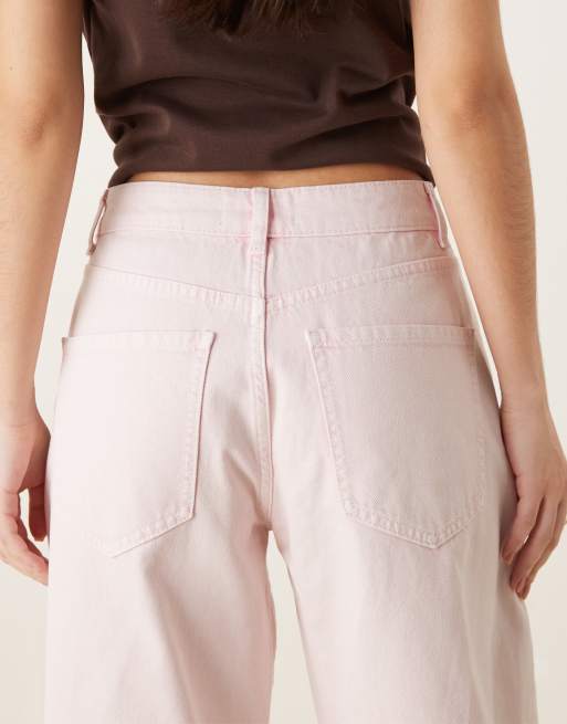 ASOS DESIGN - Lyserøde højtaljede jeans med barrel-ben, 5 af 5