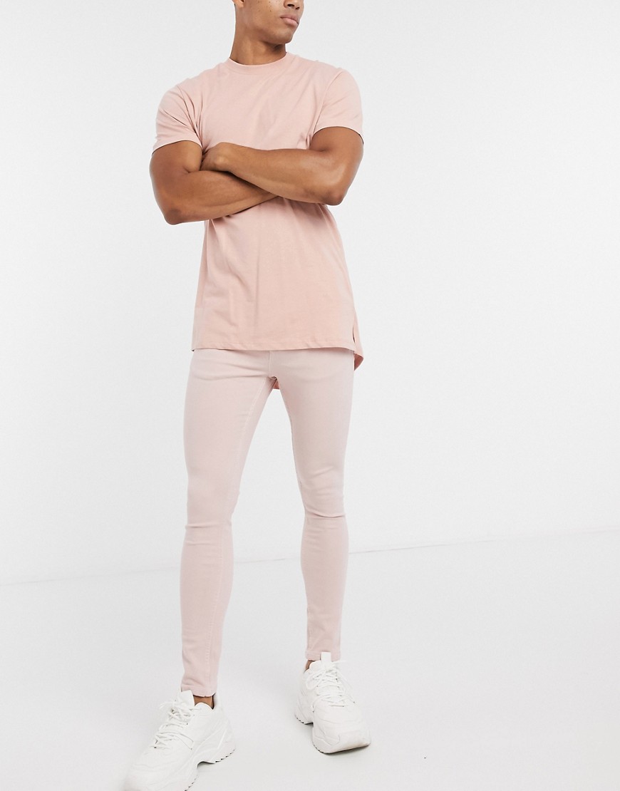 ASOS DESIGN - Lyserøde spray on-jeans med powerstretch-Pink