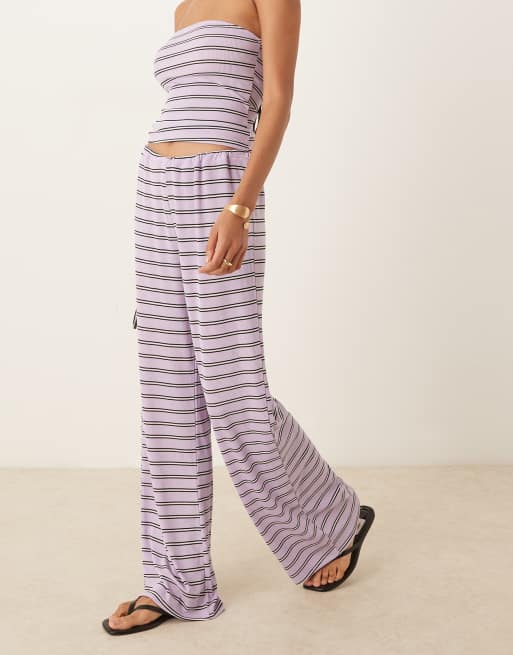 ASOS DESIGN - Lyslilla bukser med striber - Del af sæt, 2 af 5