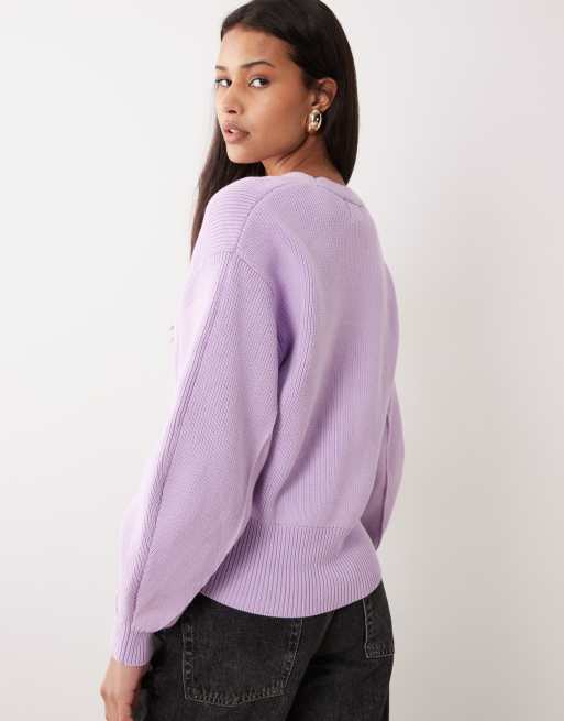 ASOS DESIGN - Lyslilla cardigan med struktur, 4 af 4