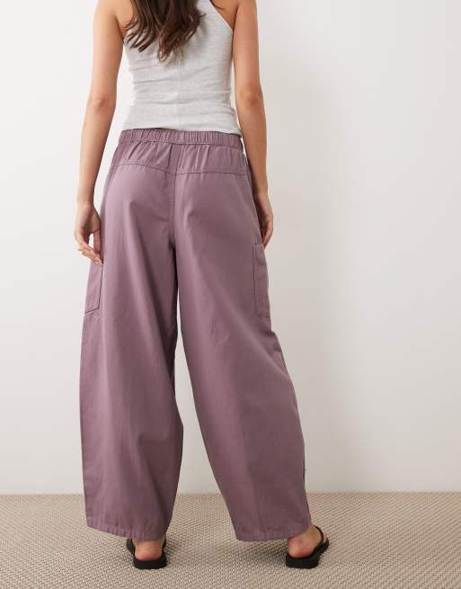 ASOS DESIGN - Lyslilla forvaskede utility-bukser med voluminøse ben, 4 af 5