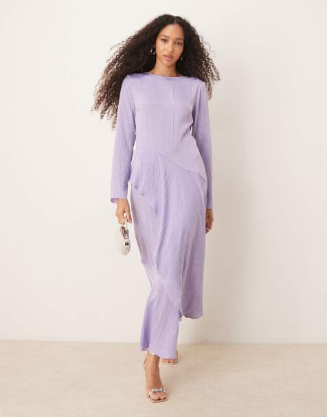 ASOS DESIGN - Lyslilla lagdelt maxikjole med flæser - view 1