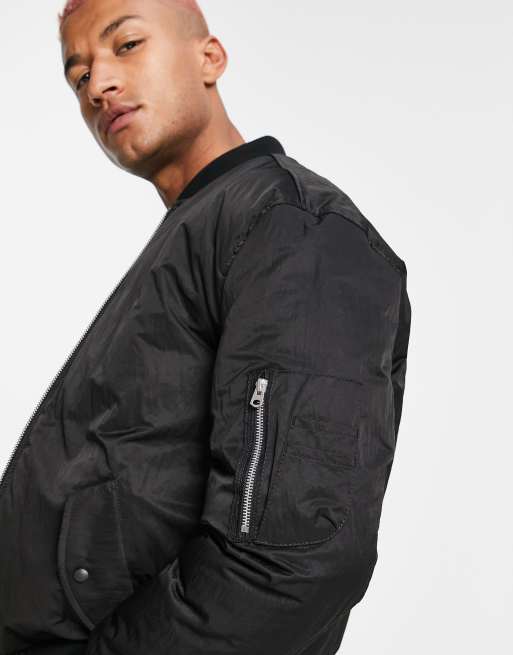 Black ma1 shop bomber jacket