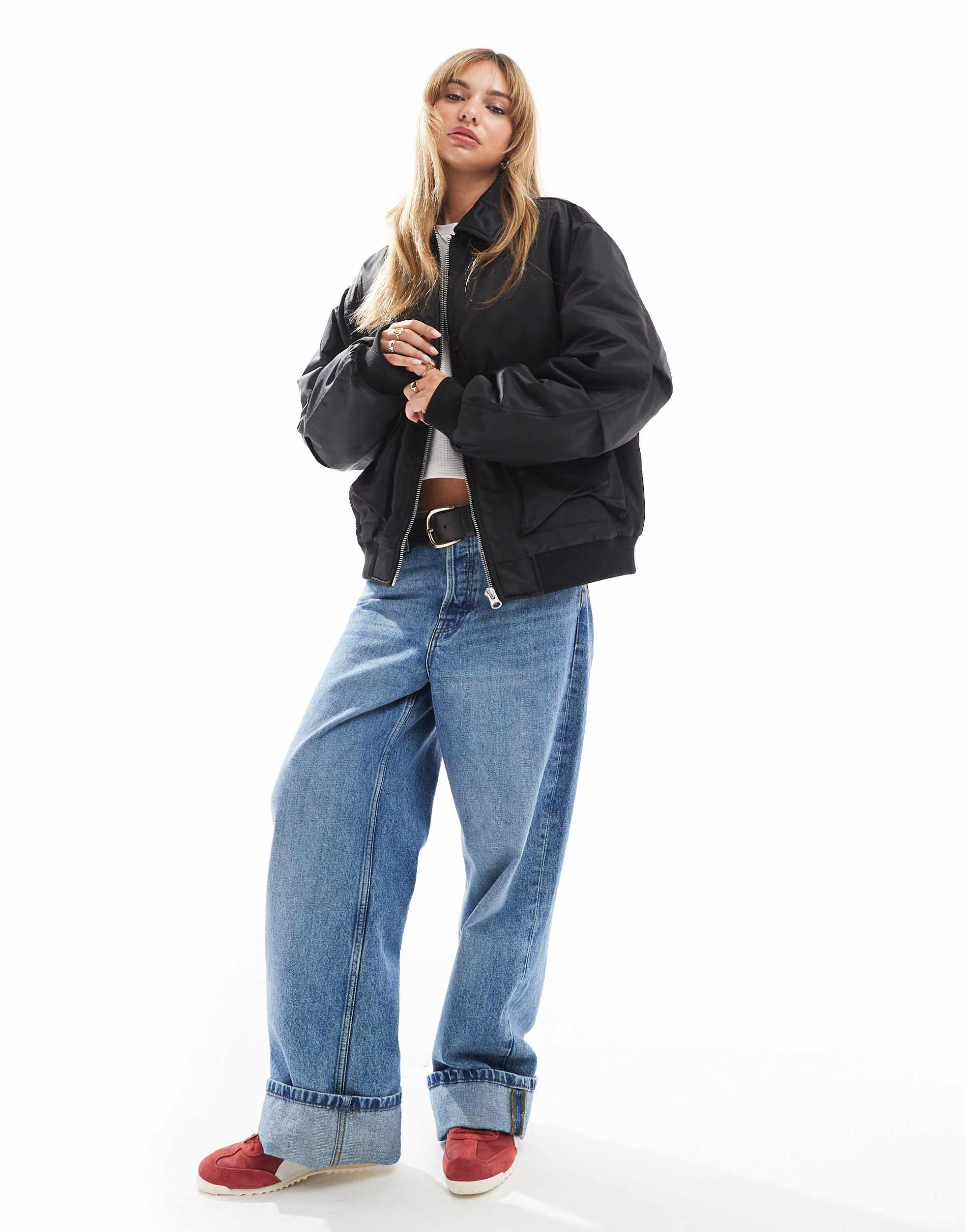 asos design ma1 bomber jacket in black