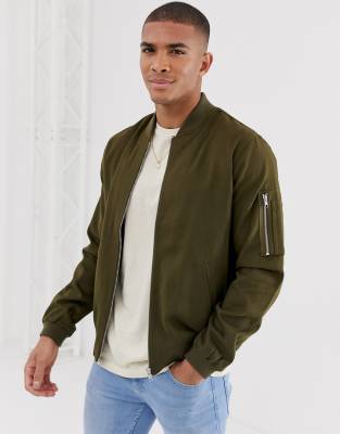 ASOS DESIGN ma1 bomber jacket in khaki | ASOS