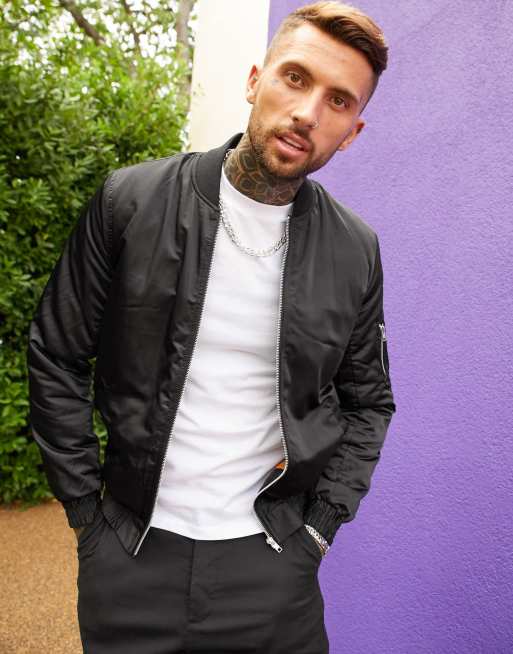 Black padded 2025 bomber jacket