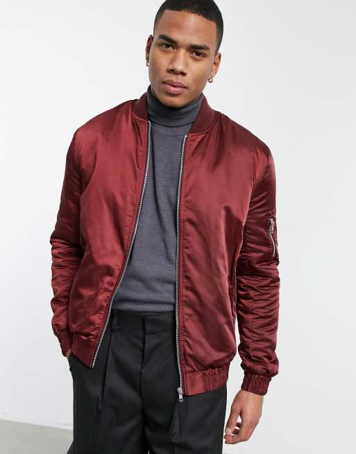 Asos red bomber on sale jacket