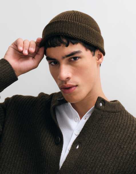 ASOS DESIGN – Mała brązowa czapka beanie z dzianiny o splocie angielskim - view 1