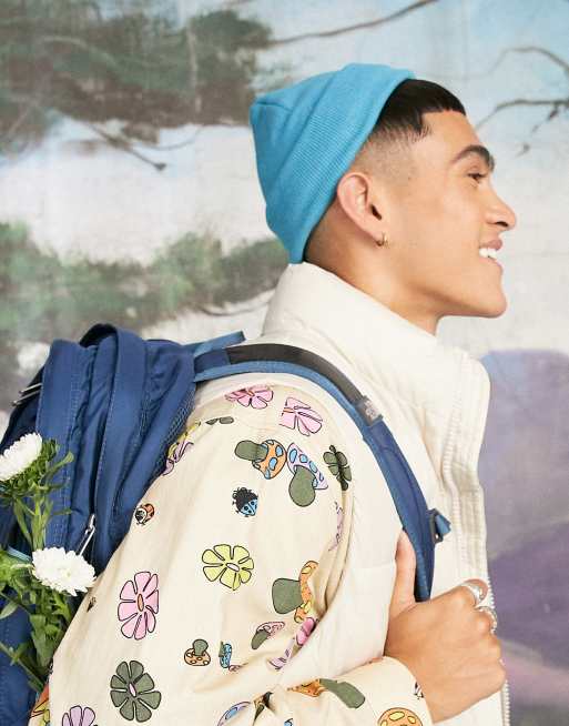 ASOS DESIGN – Mała prążkowana czapka beanie typu fisherman w kolorze niebieskiego jeansu