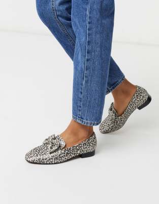 asos leopard print loafers