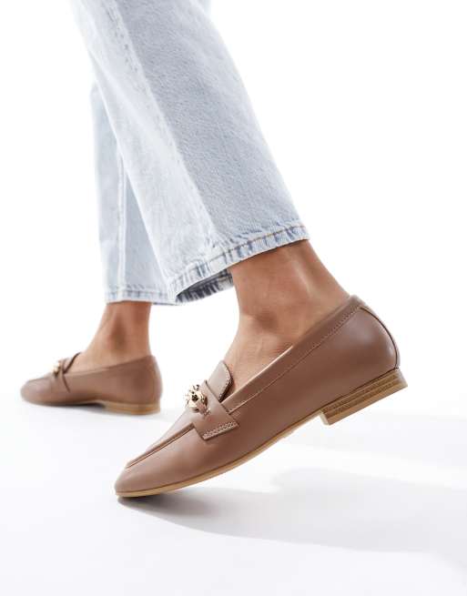 ASOS DESIGN Macaroon chain loafer in Tan ASOS