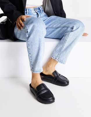 ASOS DESIGN - Mack - Platte loafers met open achterkant in zwart
