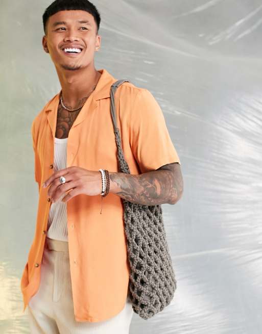 ASOS DESIGN macrame knitted tote bag in gray