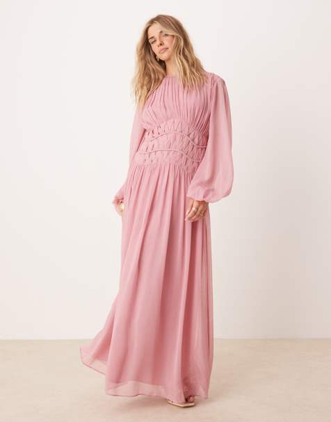 ASOS DESIGN macrame waisted detail maxi dress in dusky pink - view 1
