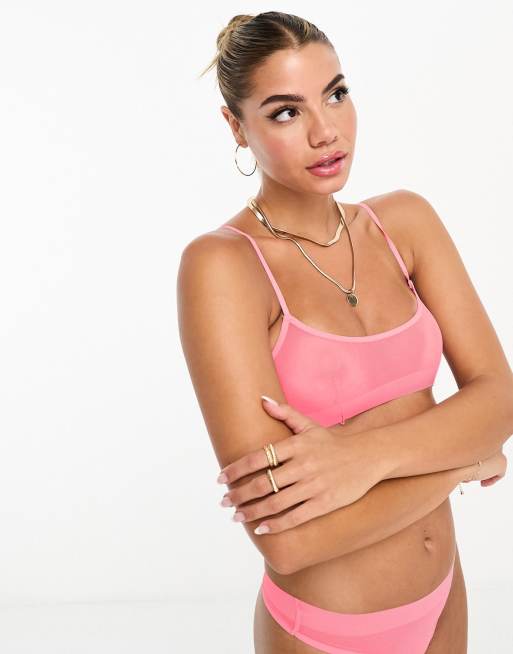 Move High Neck Sports Bra Neon Peach