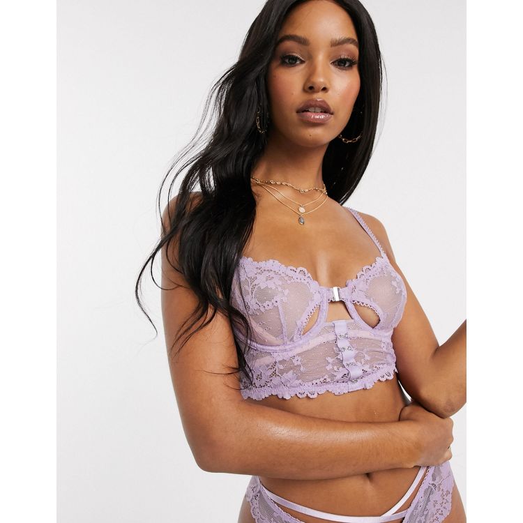 ASOS DESIGN Madelyn longline lace underwire bra with underboob cut