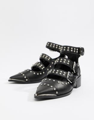 studded flat shoes