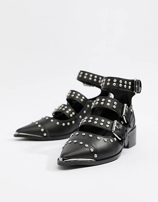 ASOS DESIGN Madge studded flat shoes | ASOS