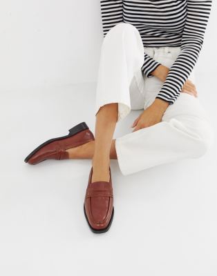 asos leather loafers