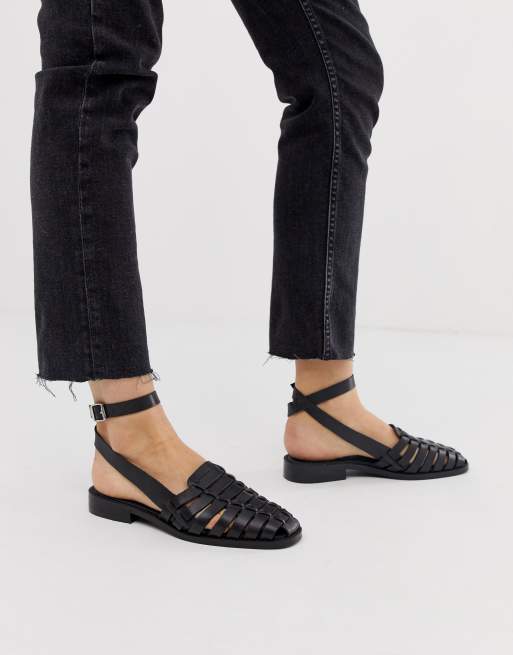 Black best sale woven shoes