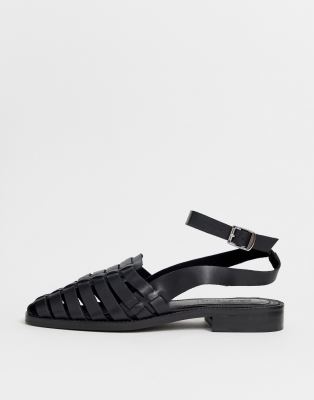 asos black flat shoes